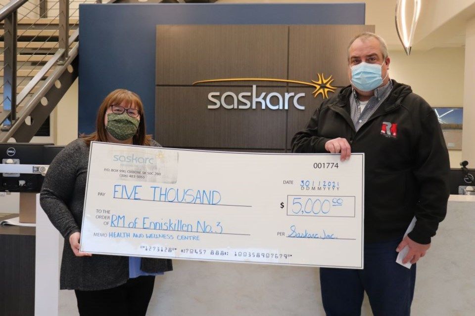 Saskarc donates to Oxbow Health and Wellness Centre
